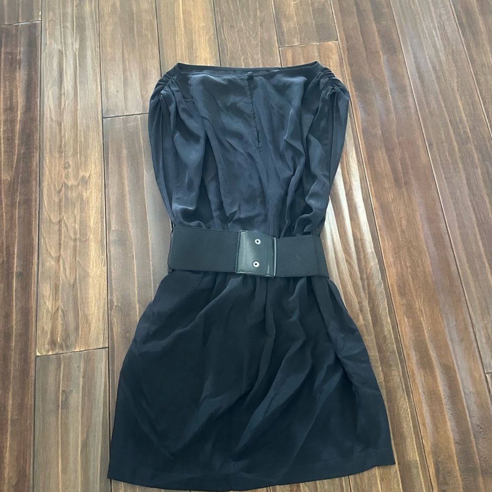 Akiko Black Silk Dress, Size X-Small